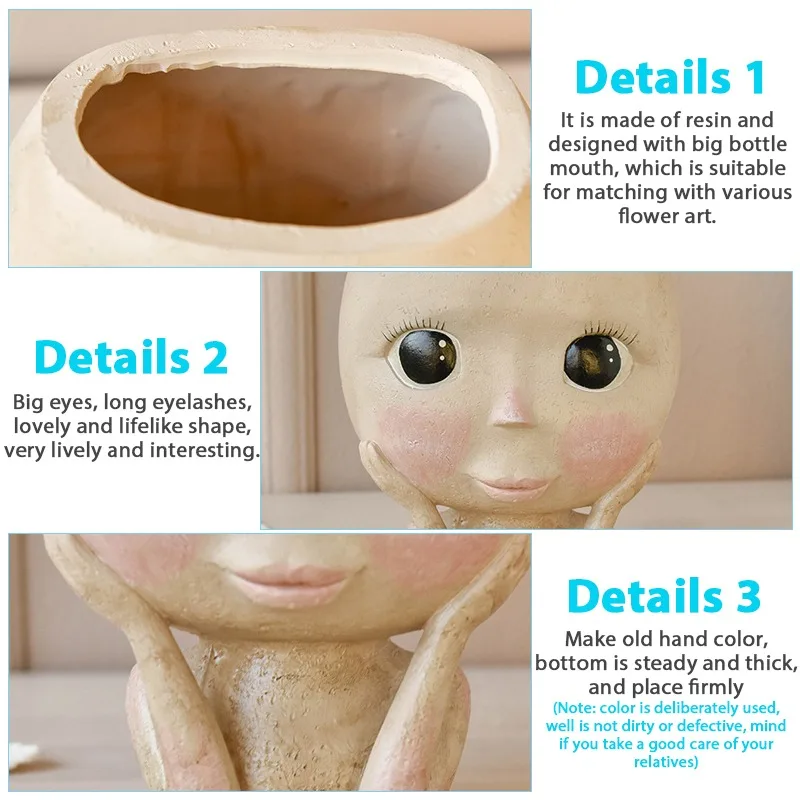 Цветочный горшок с изображением лица для девочек контейнерный цветочный садовое