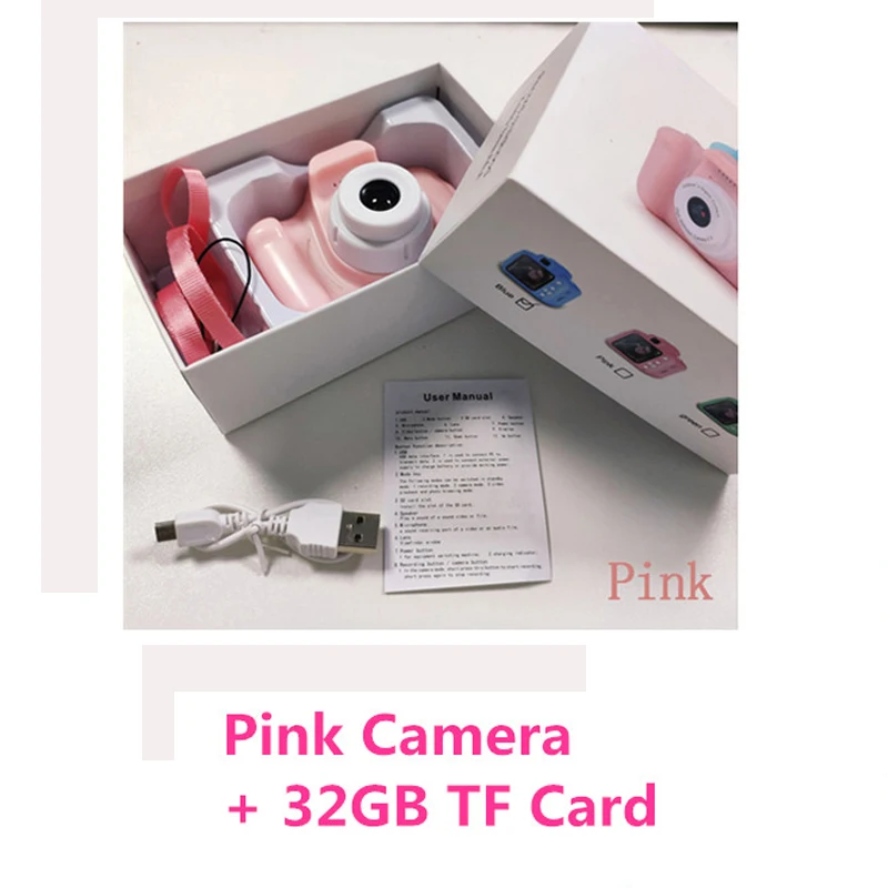 32GB Pink Camera Детская камера фотографии детская игрушка подарок на день рождения мини цифровая камера s игрушки для детей реквизит для фотосъемки - Цвет: 32GB Pink Camera