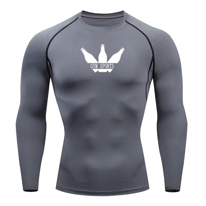 

Running Sport Skinny T-Shirt Men Compression Quick Dry Shirt 2021 New Male Gym Sports Training Tee Tops Sportswear