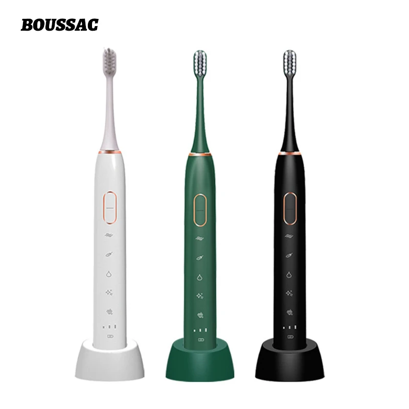 

Ультразвуковая зубная щетка Electr, зубная щетка для взрослых, Электронная портативная перезаряжаемая зубная щетка для взрослых, звуковая эле...