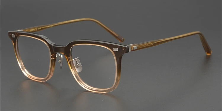 Gradient-brown 319 Винтажная качественная ацетатная оправа для очков EV319/320, квадратные стильные очки для женщин и мужчин, чехол в коробке для близорукости, линзы по рецепту - Цвет оправы: Gradient-brown 319