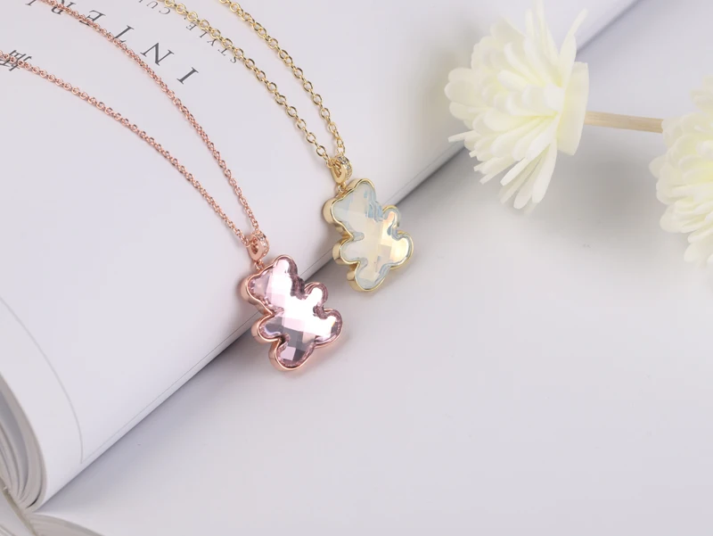 PANDOO модный шарм Оригинал 1:1 копия милый детский кулон плюшевый мишка ожерелье