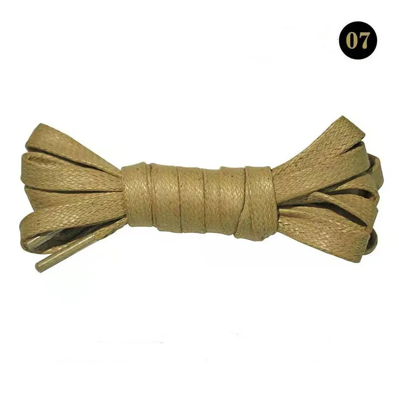 Light Brown 50/80/100/120CM 1Pair Unisex Waxed Flat Shoelaces Leather Waterproof Casual Shoes Laces Boots Shoelace For Shoes Accessories - Цвет: Light Brown