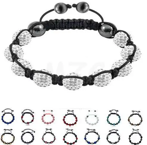

Free Shipping Best 14 Pcs/lot 10mm 11 Micro Pave Disco Ball Beads crystal bracelet Lot Sgdf2