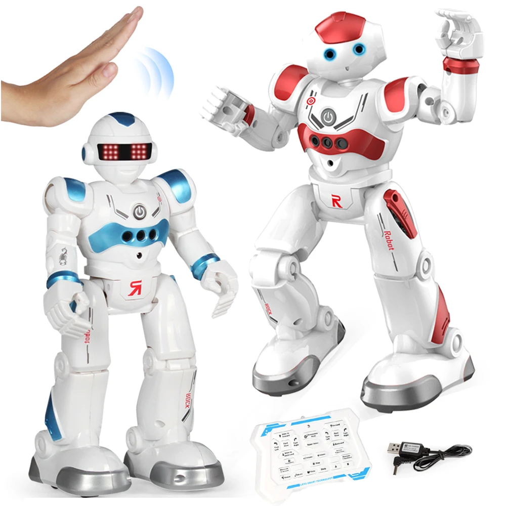 

Remote Control Robot Multi-function USB Charging Children's Toy RC Robot Will Sing Dance Action Figure Gesture Sensor Robot