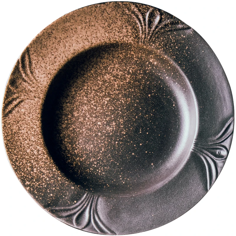 Суповая тарелка глубокая блюдо широкий край керамическая большой размер круглая