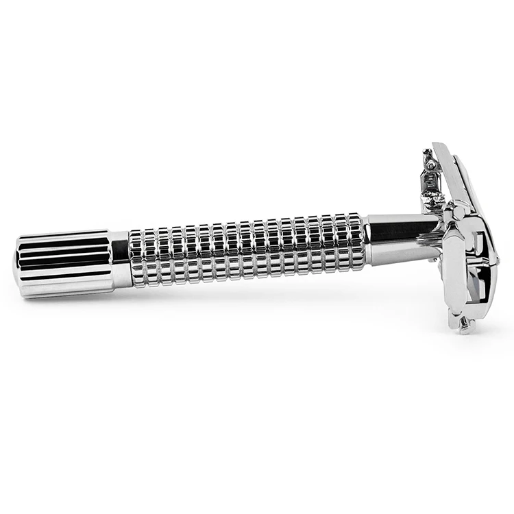 Классическая Безопасная бритва QSHAVE с короткой ручкой 8,7 см, с 5 лезвиями в подарок, посеребренный Эпилятор weishi, прямая Бритва для удаления волос