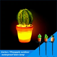 moonlux 1pc solar led modern garden decoration cactus pineapple outdoor waterproof lawn and ground plug light