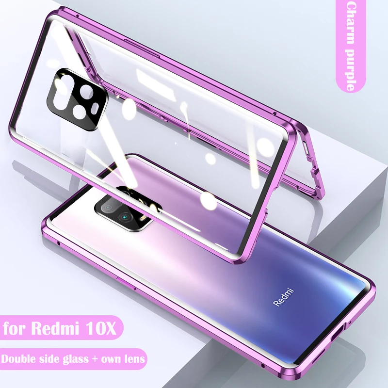 

Magnetic Case For Xiaomi Redmi Note 9 Note9S 10X 4G 5G Pro Phone Cover Double Sided Glass 360 Full Cover for redmi 10X Pro 4G 5G