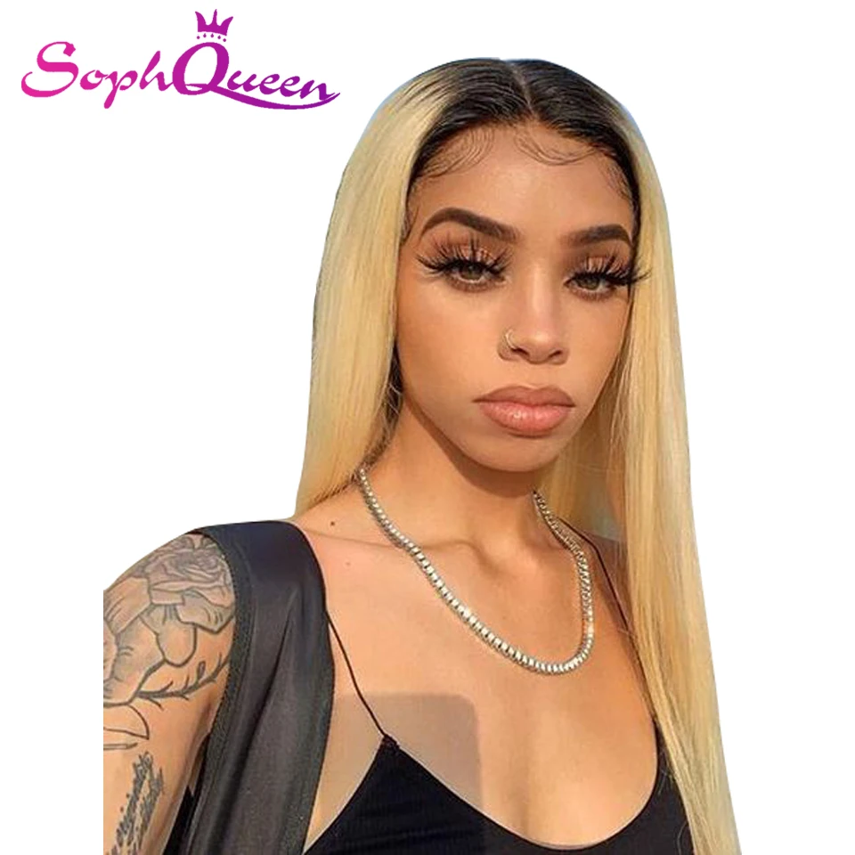 Soph queen прямые 4*4 синтетические волосы на шнурках парики для женщин бразильские волосы Remy с эффектом омбре парик предварительно сорвал с волосами младенца парик