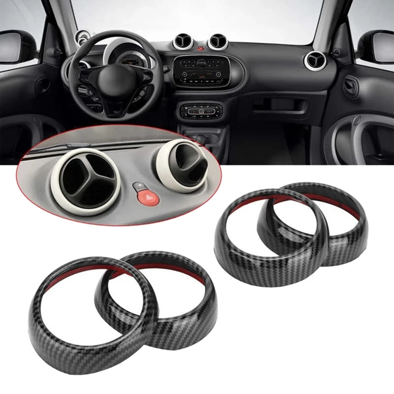 

For Mercedes-Benz Smart 453 Fortwo Carbon Fiber Car Air Vent Covers Decorative Trim