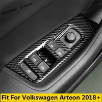 car door armrest window lift button cover trim for vw volkswagen arteon 2018 2019 2020 carbon fiber look interior accessories