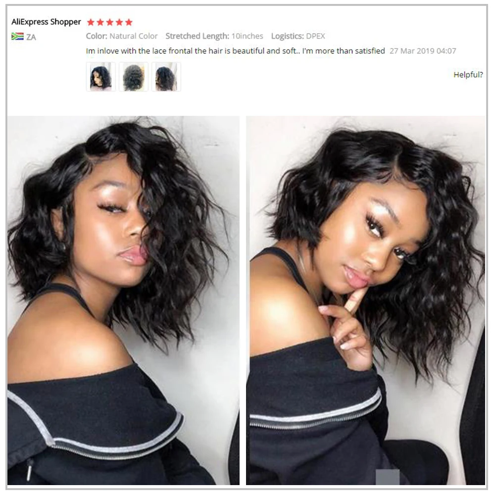 Short Bob Lace Front Wigs Curly Bob Wig Lace Front Human Hair Wigs Wavy Deep Side Part 13x6 Lace Front Wig Brazilian Hair