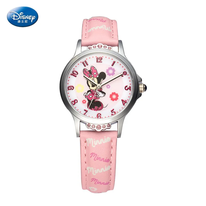 Дисней Микки Маус Девушка кварцевые часы 3 бар водонепроницаемые простые модные