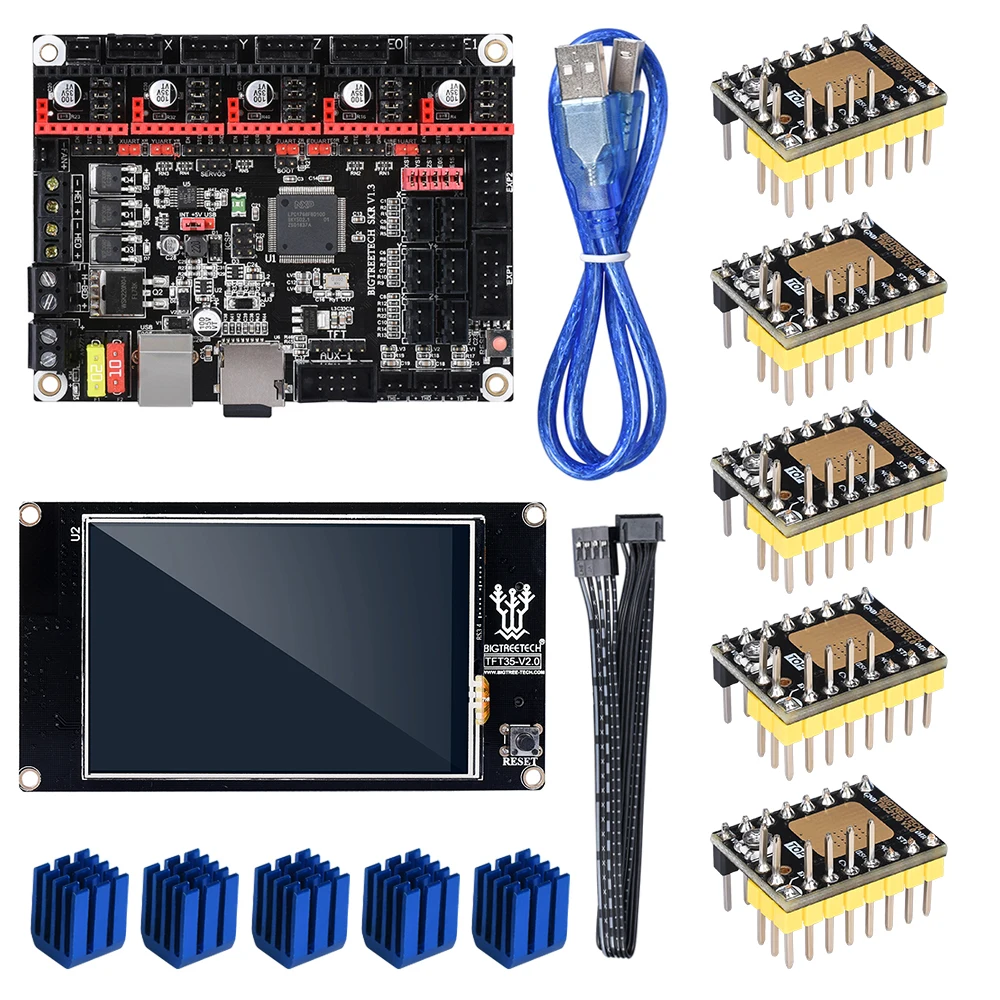BIGTREETECH SKR V1.3 гладкая доска 32 бит+ BLTouch+ TMC2208 TMC2130+ TFT35 V2.0 сенсорный экран VS MKS Gen L части 3d принтера
