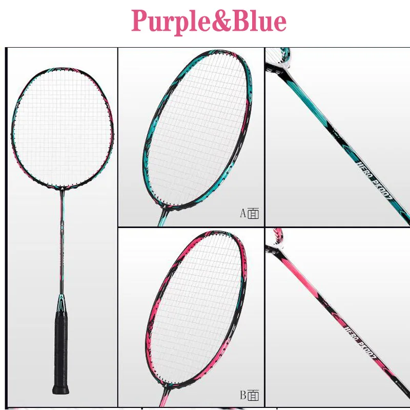 PK-007Purple Kawasaki 2 шт. профессиональный комплект ракеток для бадминтона семейная двойная ракетка для бадминтона полностью углеродистая легкая игра в бадминтон PK-007 - Цвет: PK-007Purple