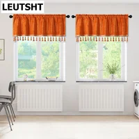 Chenille Curtain for Living Dining Room Bedroom 2 Pieces Modern Solid Color Valance Cortina Pelmet Classic Tier Curtains Kitchen