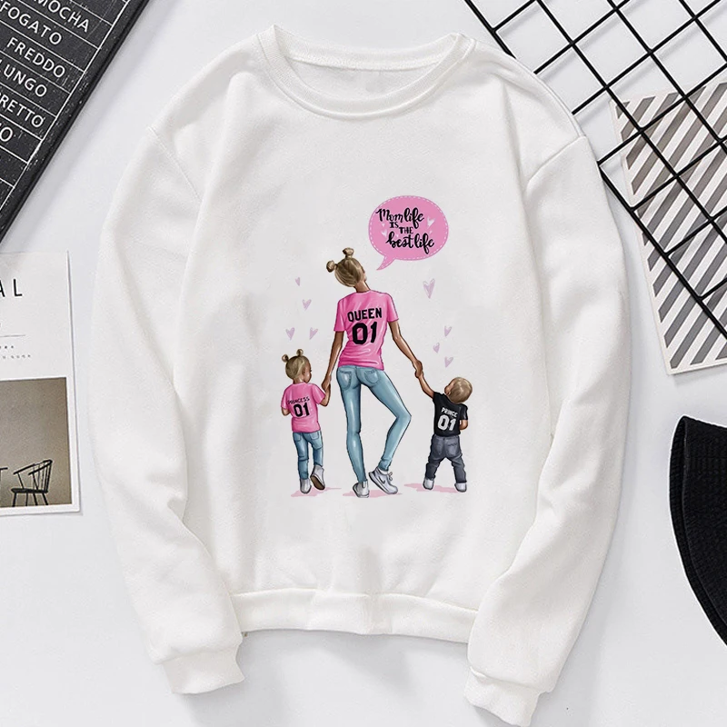 

Lei-SAGLY Super Mama Autumn 2019 Mother's Day Women's Sweatshirt Harajuku Kawaii Hoodie Casual Comfortable kpop Oversized Shirt