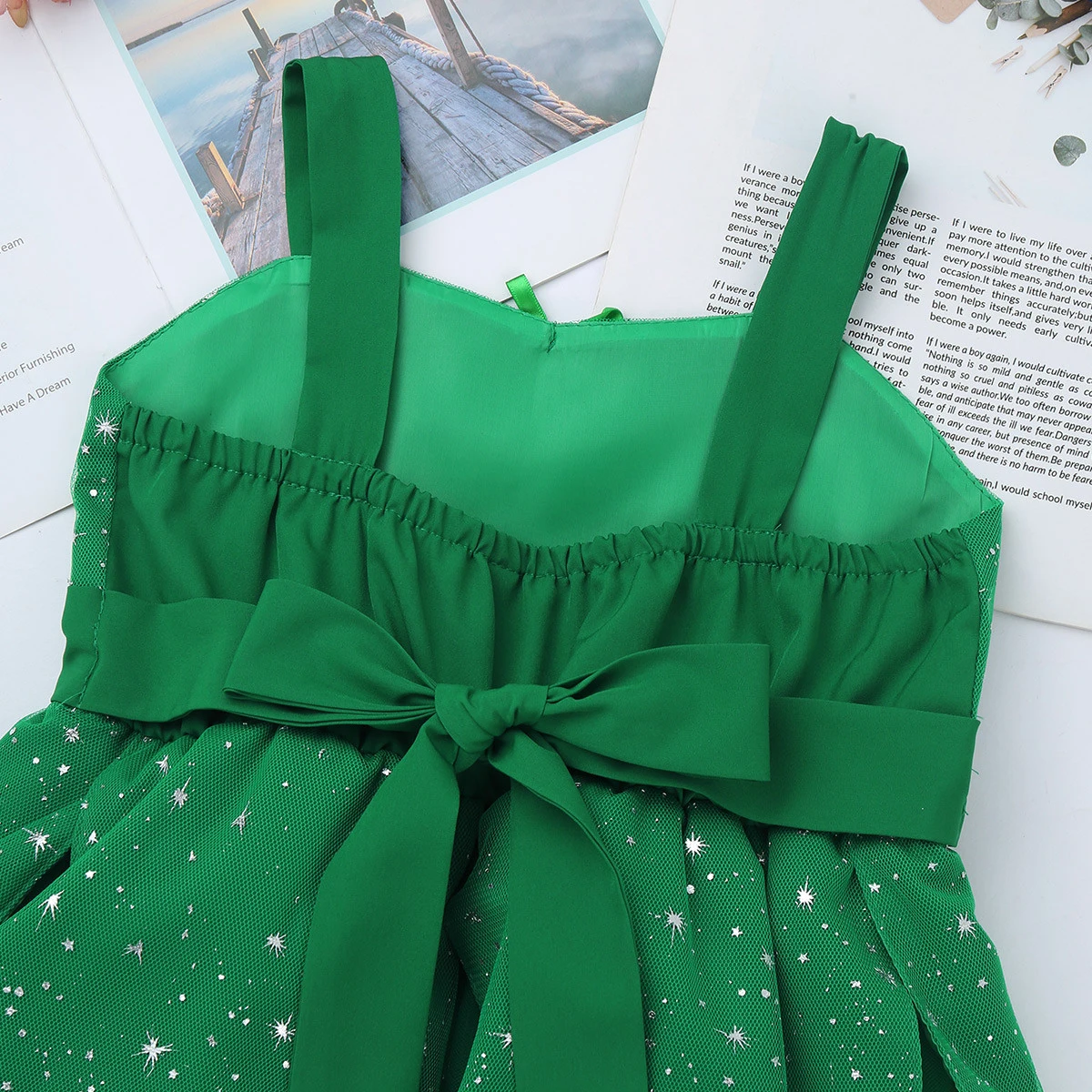 Милое Платье-пачка в стиле ретро с блестками и звездами для девочек зеленый