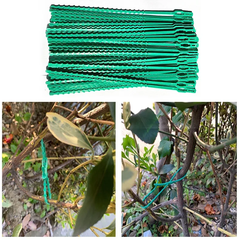 

50/100Pcs Reusable Garden Cable Ties Plant Support Shrubs Fastener Tree Locking Nylon Adjustable Plastic Gardening Tools