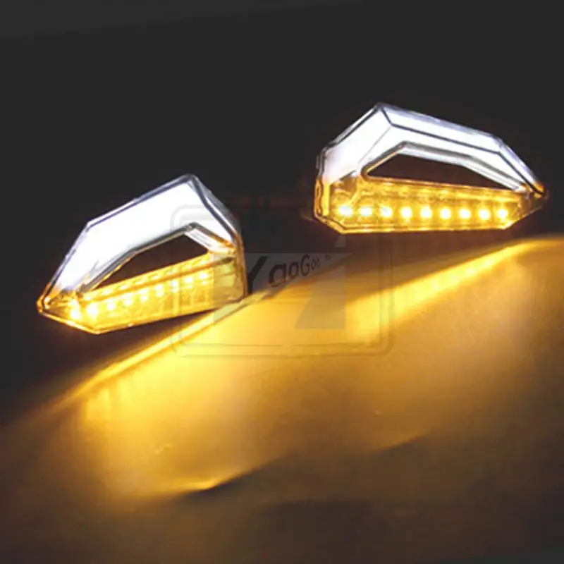 Светодиодный указатель поворота для мотоцикла белый и желтый свет передний