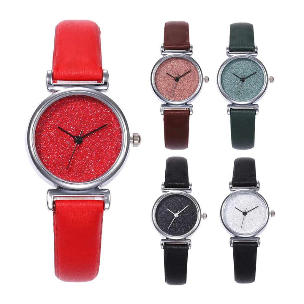

Women Watch Leather Strap Clock Relogio Feminino Simple Fashion Scrub Foundation Small Dial Quartz Watches Gift Reloj Mujer 20*