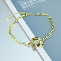 handmade elephant bracelet adjustable high quality copper cubic zirconia bead jewelry gift for women wedding christmas gift