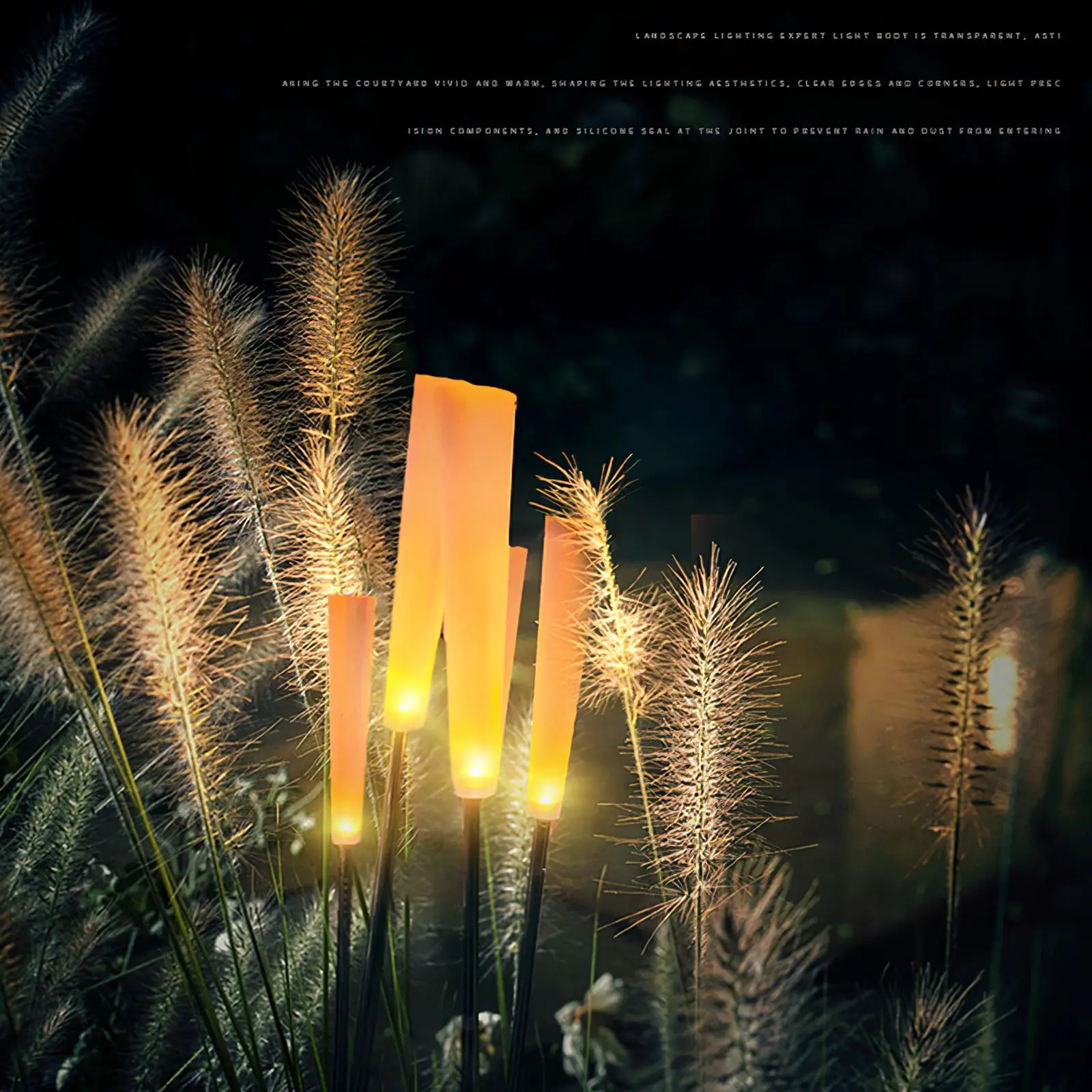 2 шт. солнечной Рид светильник Теплый светодиодный на батарее акриловое волокно