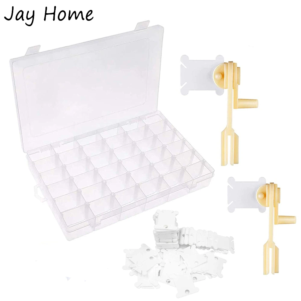 Нитки мулине коробка органайзер & нить шпульки и перекресная строчка держатель