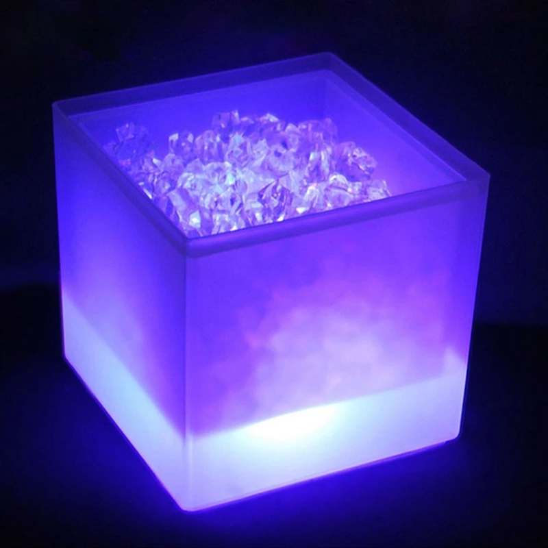 

Durable LED Double-layer Square Ice Bucket Bar Ice Wine Trough Water Holder
