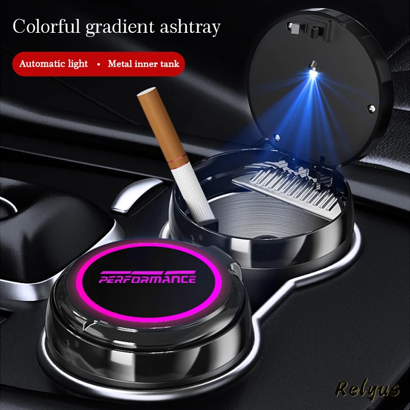 

Luminous Car Logo Ashtray Led Colorful Atmosphere Light For BMW 1 3 5 6 7 X1 X3 X5 X6 Z E81 E83 E87 E60 E61 E70 E71 E90 E91 F10