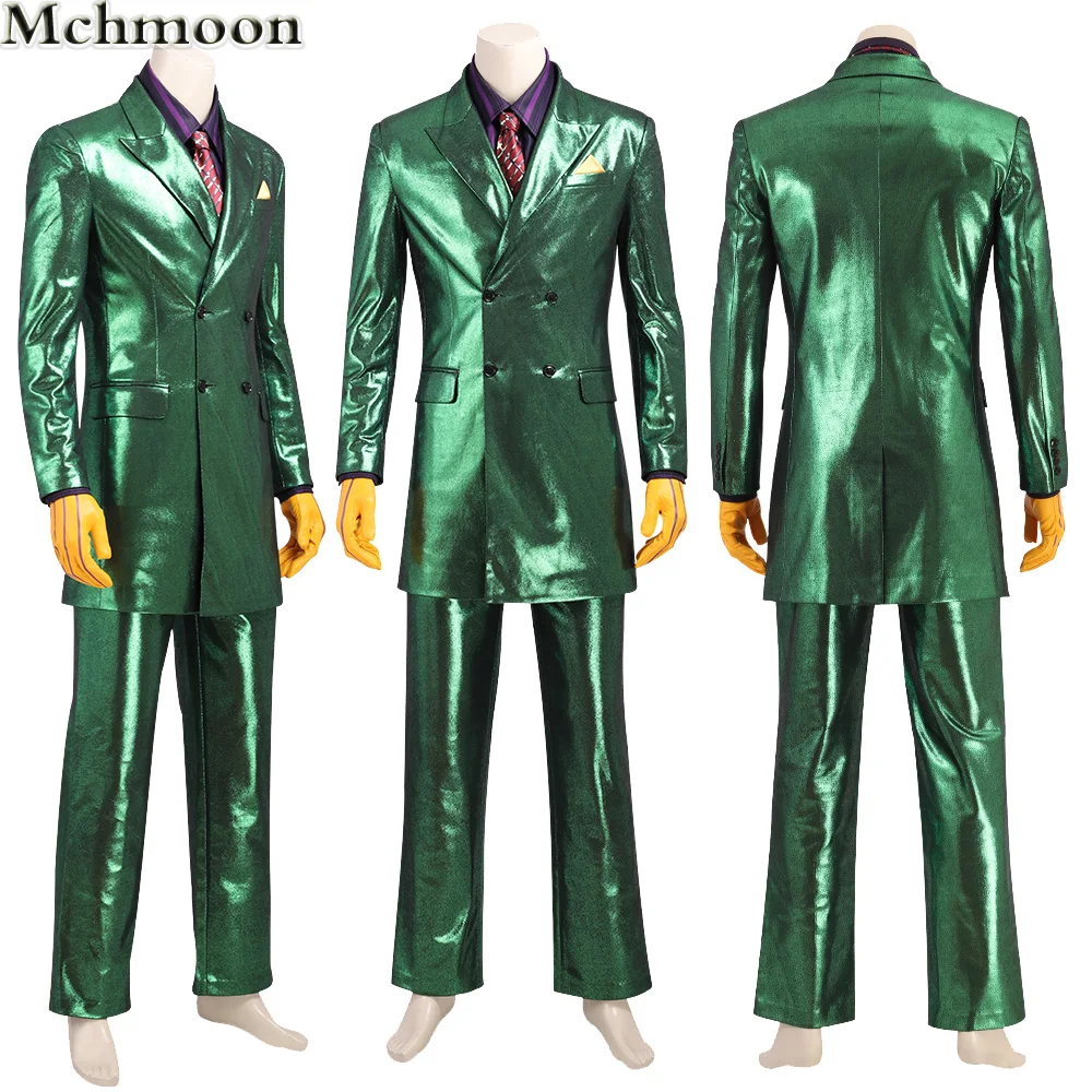Супер злодейский Джокер Тренч зеленый костюм Mr J наряды униформа на Хэллоуин для