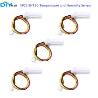5pcs iot sht30 temperature and humidity sensor hy2 0 4p interface iic digital signal output 2 15 5 5v cable length 28cm
