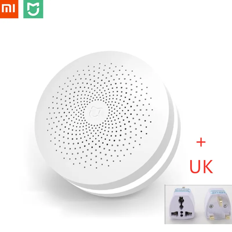Add UK Adapter Популярный Xiaomi mi шлюз умный пульт дистанционного управления центр умный дом Комплект 2 WiFi приложение управление радио Yi Camer 16 mi llion RGB светильник - Цвет: Add UK Adapter