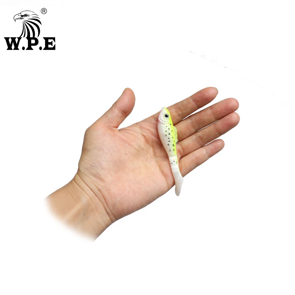 W. P.e 5 шт./упак. 80 мм Мягкая приманка Swimbaits 3D глаза Bionic рыболовная мягкая