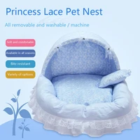 princess style lace pet nest pad spring and summer removable and washable dog nest