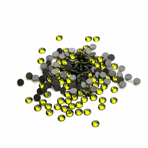 Olivine Горячая фиксация Стразы SS6-SS34 полный цвет круглый клей основа стразы серый сзади Кристаллы Стразы Горячая фиксация на рюкзак - Цвет: Olivine