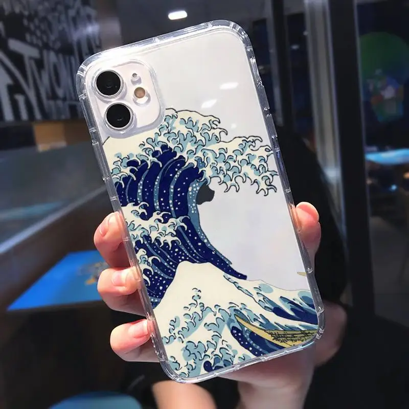 

The Big Wave of kanagawa Phone Case Transparent for Clear iPhone 11 12 8 7 6 6S Plus X 5S SE 2020 XR mini pro XS MAX