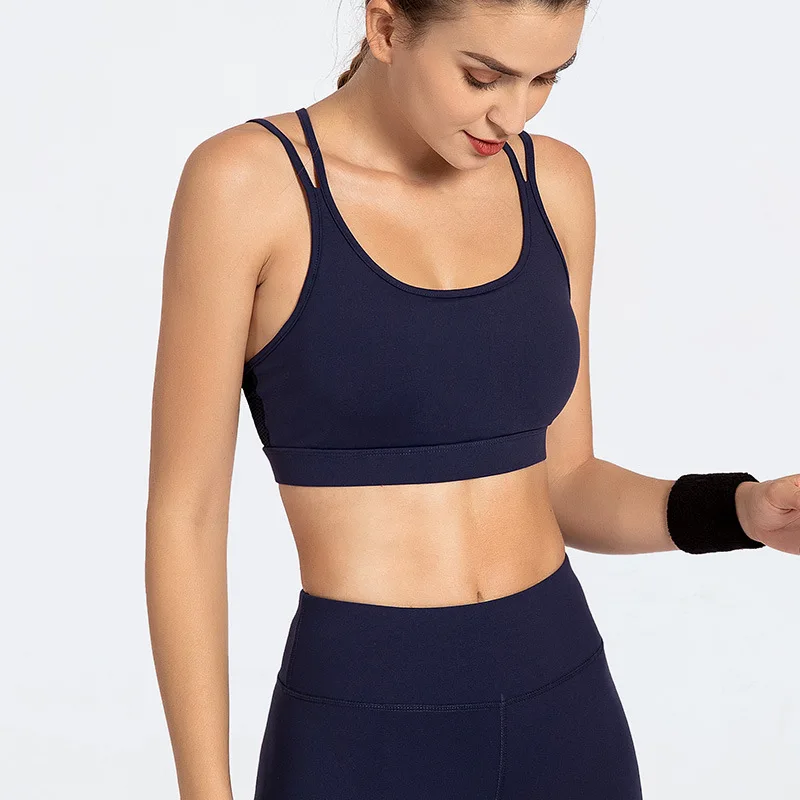 Women Sports Bra Push Up Yoga Tops Crop Active Wear Gym Fitness Shockproof Brassiere Shirt Running Bra Sportswear Female