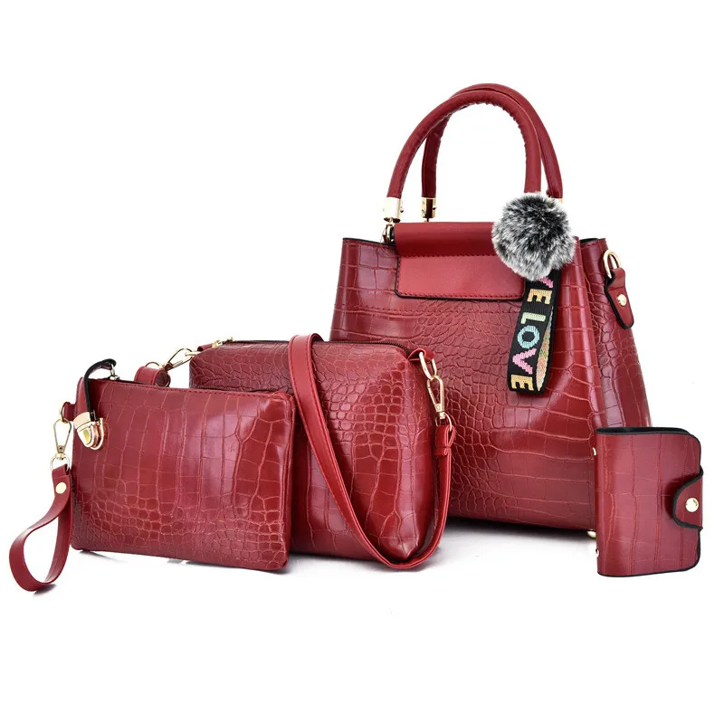 

4Pcs/sets Women Pu Leather Shoulder Bag 2020 Luxury Handbags Women Bags Designer Large Capacity Ladies Hand Bags Crossbody bags