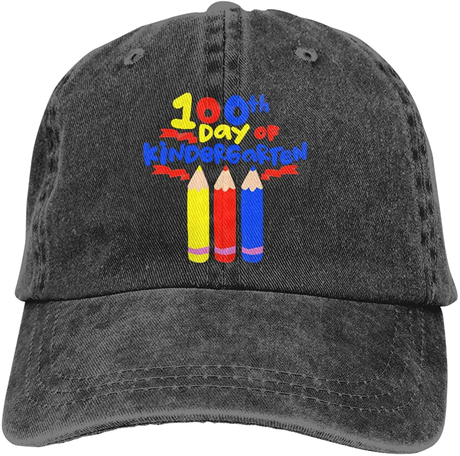 

Happy Day of Kindergarten Unisex Baseball Cowboy Hat Retro Sports Cowboy Hat Adjustable Adult Hat