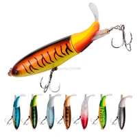 8pcs whopper popper 13g10cm topwater fishing lure artificial bait hard plopper soft rotating tail fishing tackle geer pesca