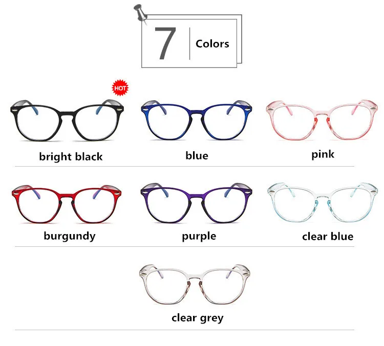 2020 винтажные прозрачные очки круглые пластиковые мужские и женские однотонные