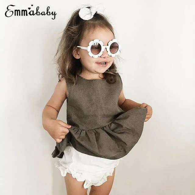 

2PCS Kids Baby Girls Clothes Summer Outfits Toddler Top Shirt Pants Shorts Clothes Set