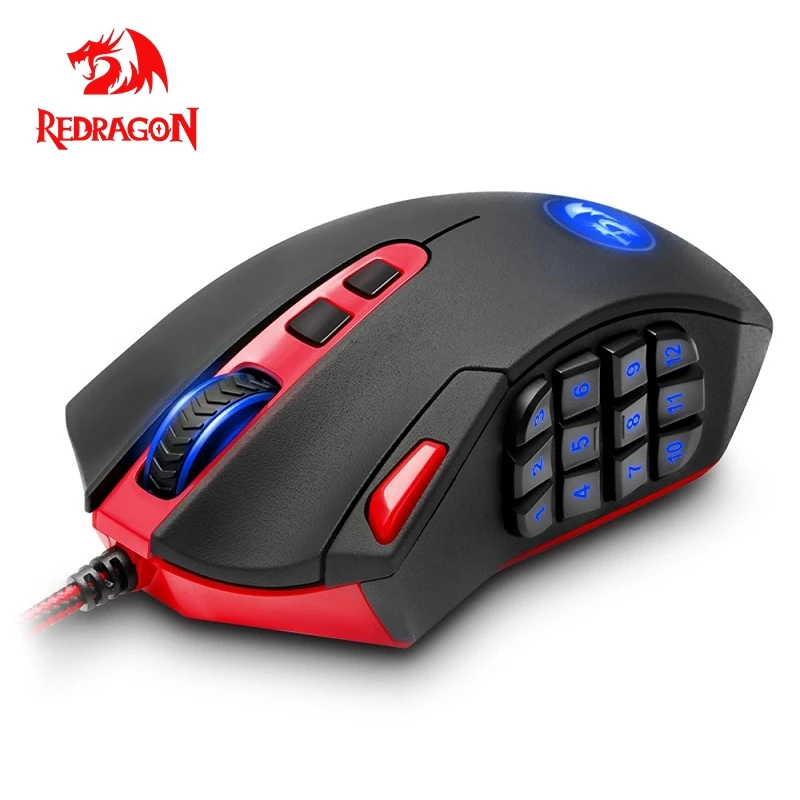 Redragon Perdition M901 USB Проводная игровая мышь 12400 точек/дюйм 19 кнопок программируемые