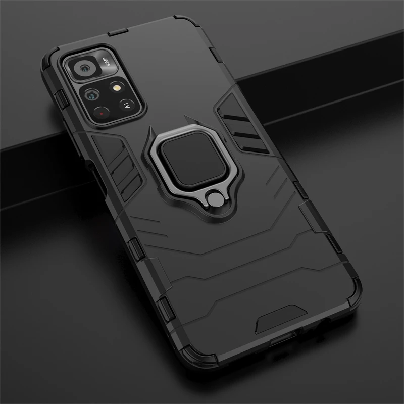 for xiaomi redmi note 11 case armor finger ring bumper hard case for redmi note 11 pro cover for redmi note 11 11 pro 10 10 pro free global shipping