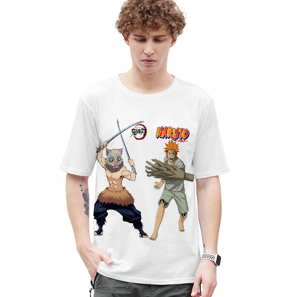 

Anime T shirt NARUTO & Demon Slayer Harajuku Streetwear Funny Tees Plus Size Tshirt Streetwear Short Sleeve for Women/men Tops
