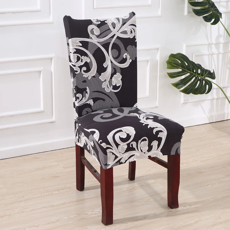 

Printed Chair Cover Stretch Washable Chair Covers Protector Seat Slipcovers For Dining Room Hotel Banquet Home Christmas