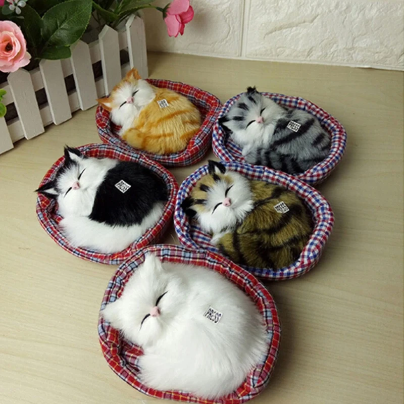 

2020 Car Pendant Simulated Sleeping Cat Manual Cartoon Plush Toy 3D Molding Technology Auto Decoration