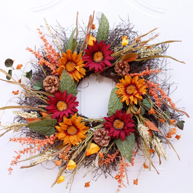 

Large 24 Sunflower Wreath Front Door Wreath - Handcrafted Wreath for Home Decor